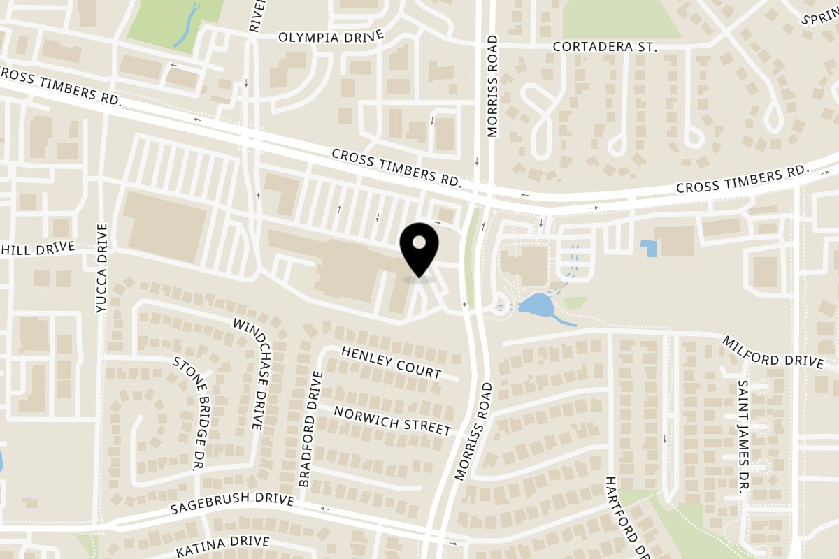 Map showing the location of Ista Indian Cuisine on 2221 Cross Timbers Rd Ste 105 in Flower Mound